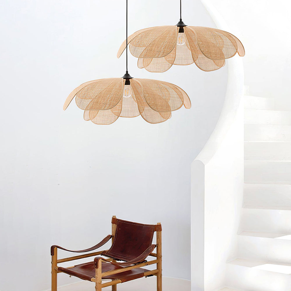 NaturelChic Lamp - Elegant Rattan Pendant Light for the Bedroom