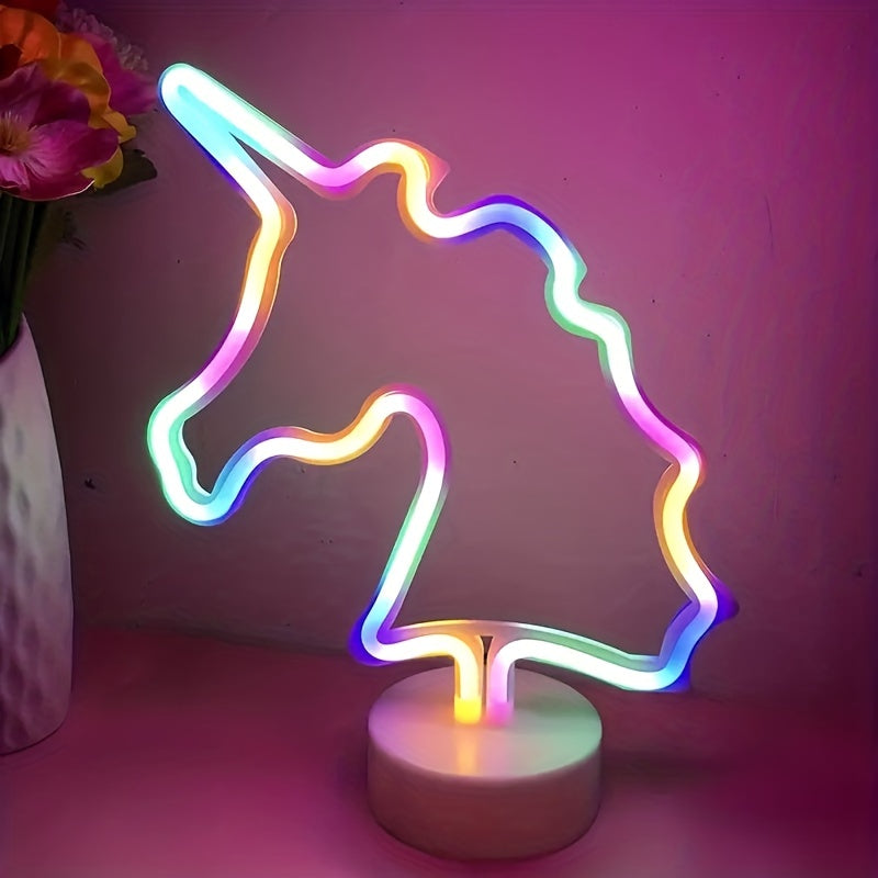 UnicornGlow Lamp - Lampe neon licorne USB pour une deco de fete magique