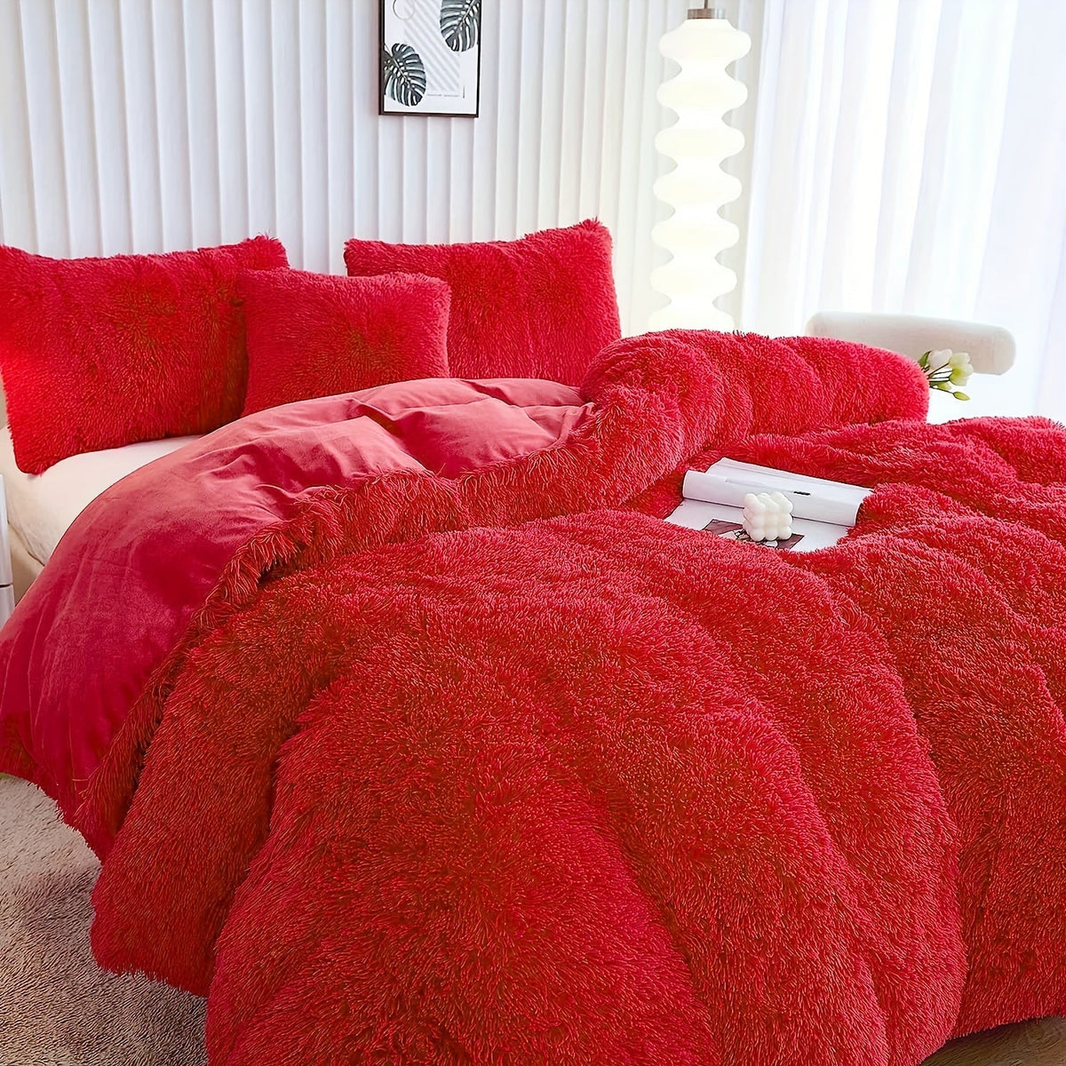 IndulgeNest - Ultra Soft Plush Duvet Cover Set with Zip Closure