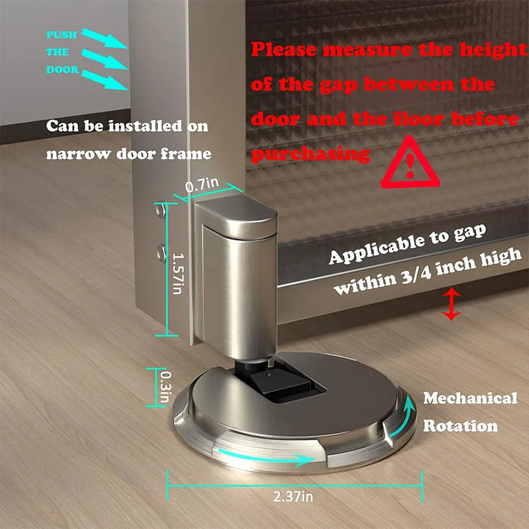 Mechanical Door Stopper - Adjustable Elegant Metal Door Stop