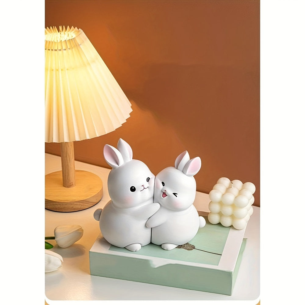 BunnyBookends - Playful Rabbit Bookends in White and Gray ABS