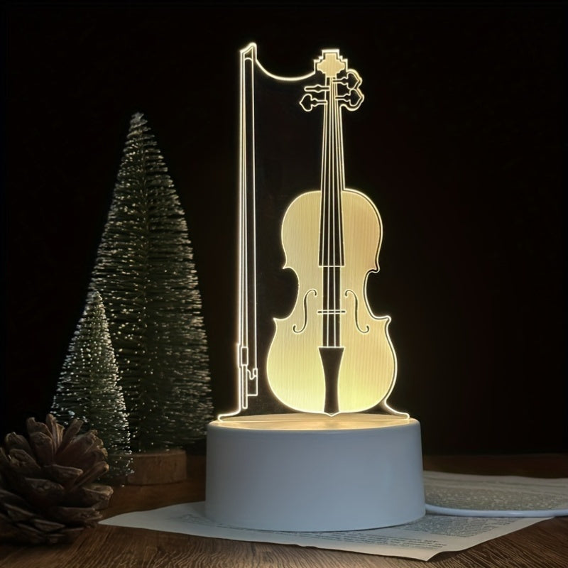 MelodyGlow Lamp - 3D LED Cello-Shaped Table Lamp