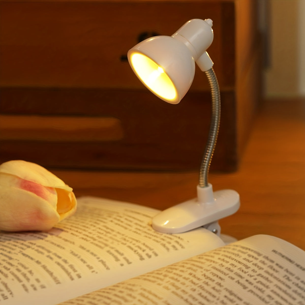 MiniGlow - Portable Clip-On Reading Lamp with Adjustable Arm