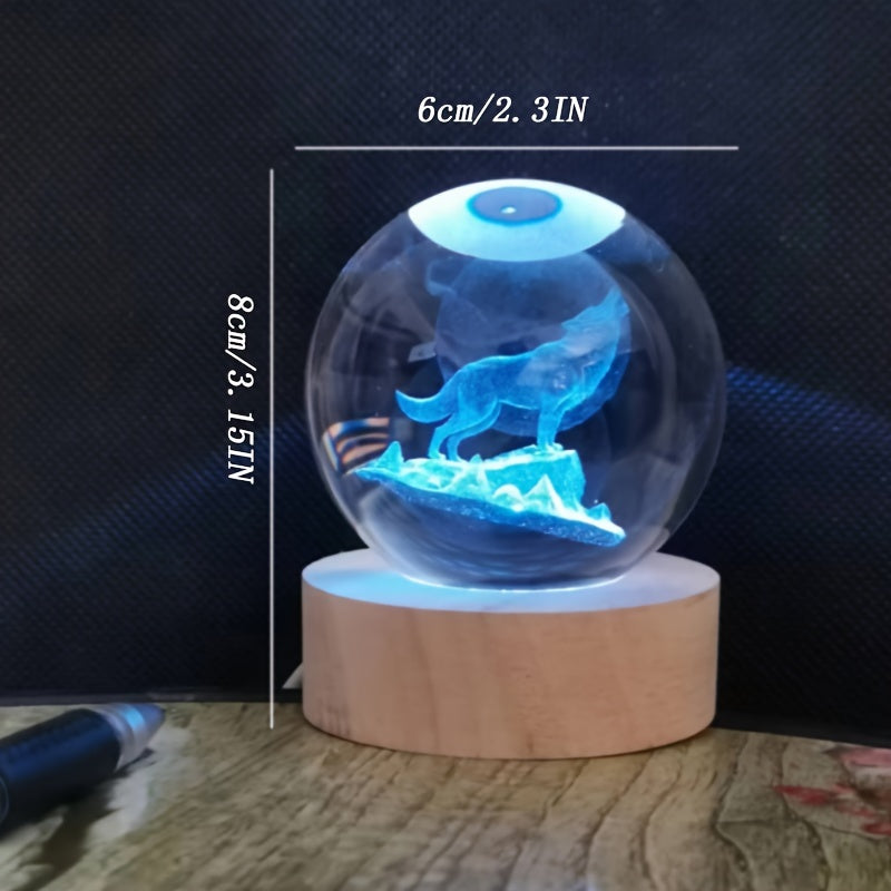 WolfLamp - 3D Wolf Snow Globe LED Night Light
