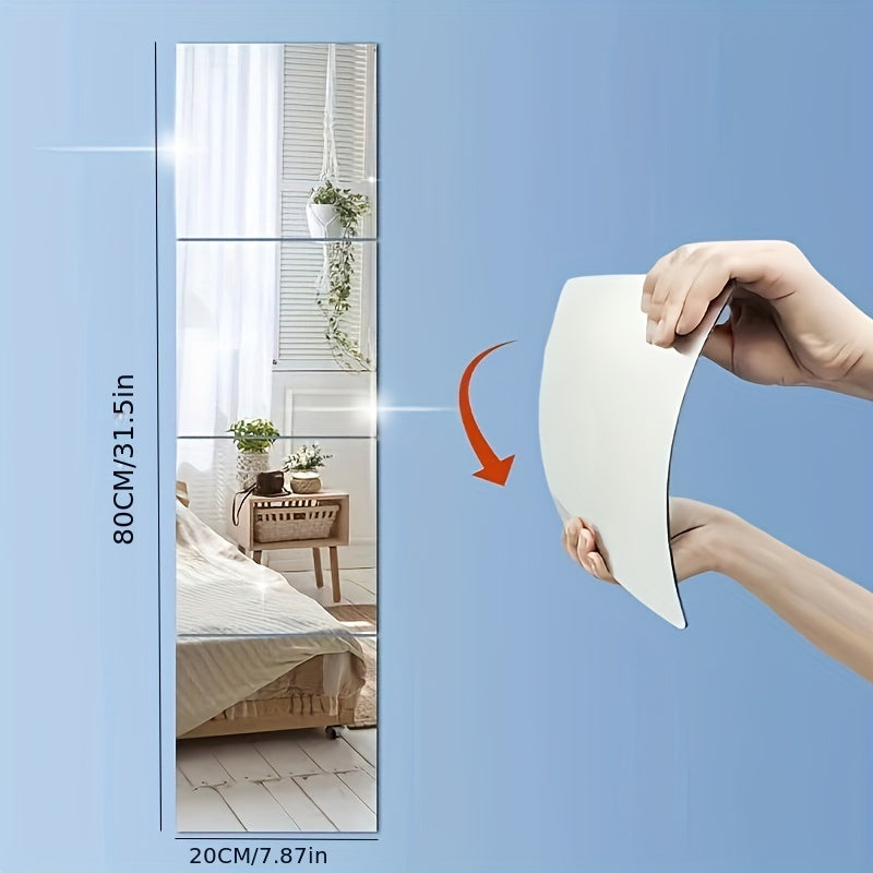 AcrylicSafe - Set of 4 Unbreakable Acrylic Wall Mirrors