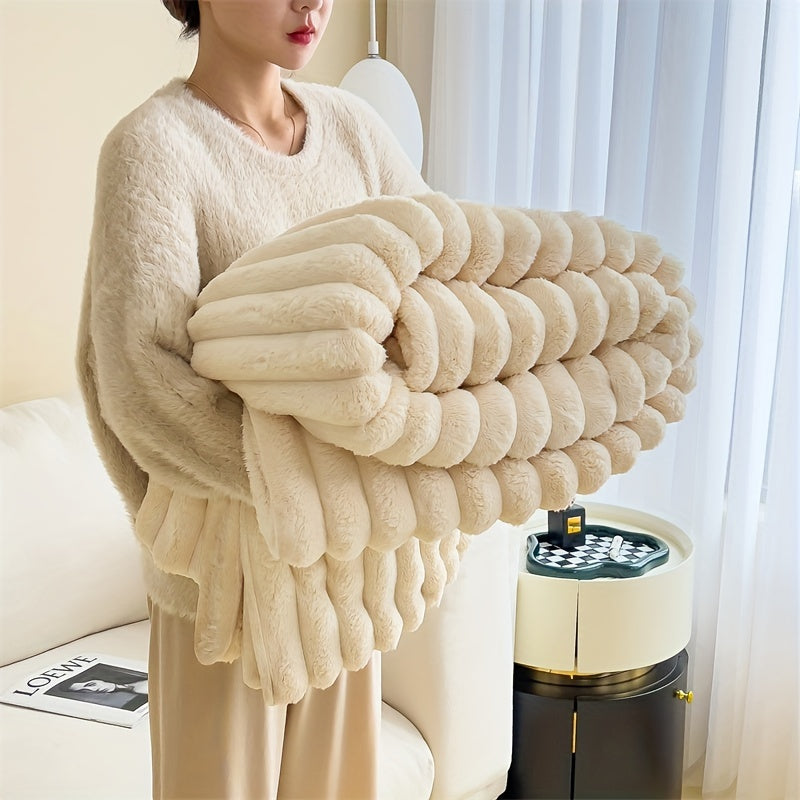 LuxFaux - Faux Rabbit Fur Throw Blanket
