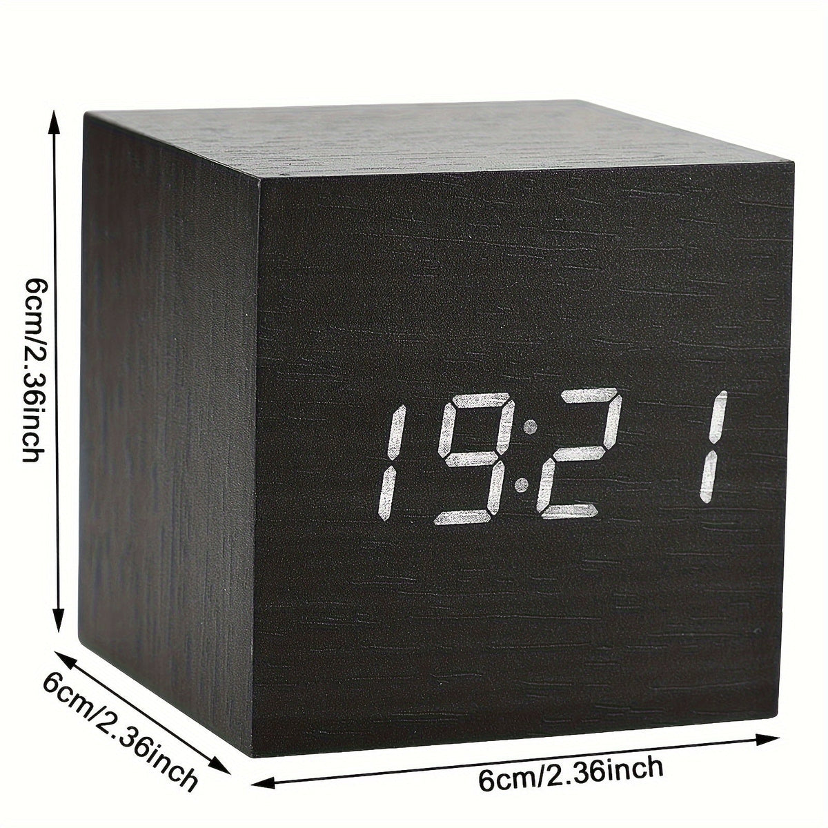 WoodTime Clock - Elegant Wooden Alarm Clock with LED Display