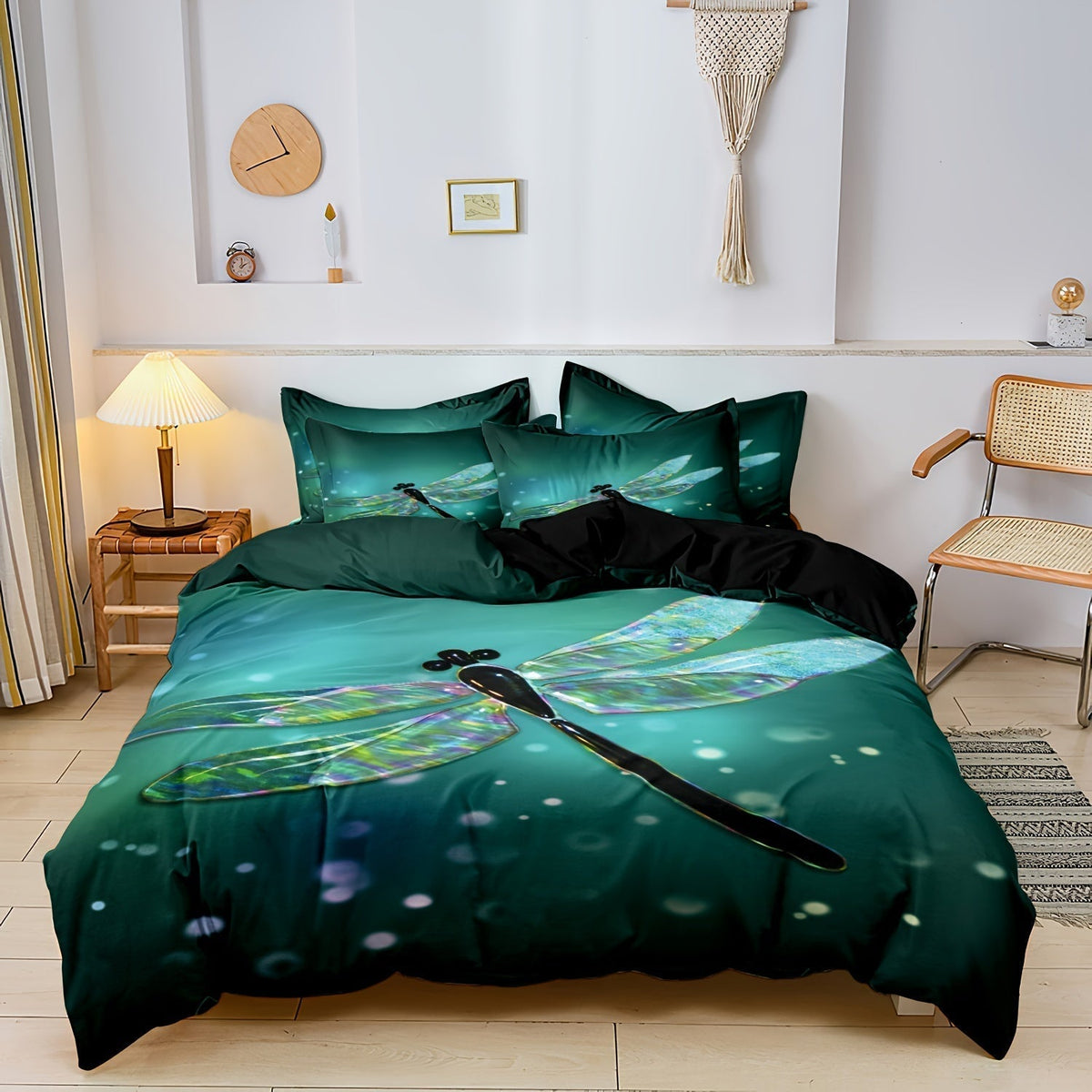 DragonflyDream - Elegant Dragonfly Bedding Set in Soft Satin Cotton