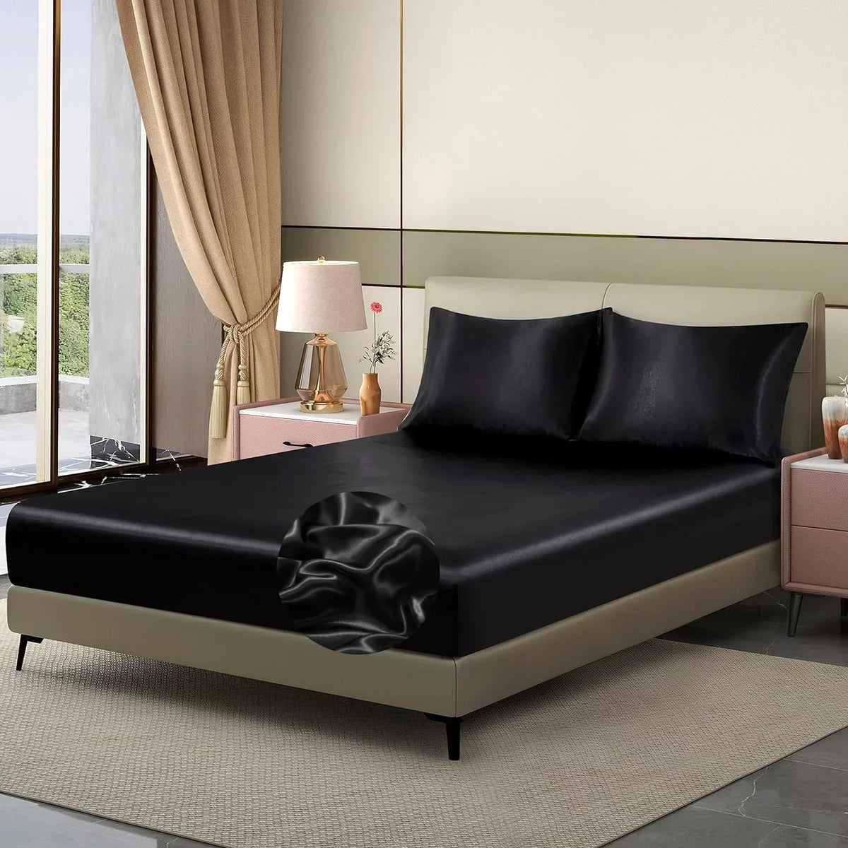 SatinDoux - Soft Satin Fitted Sheet for Ultimate Comfort