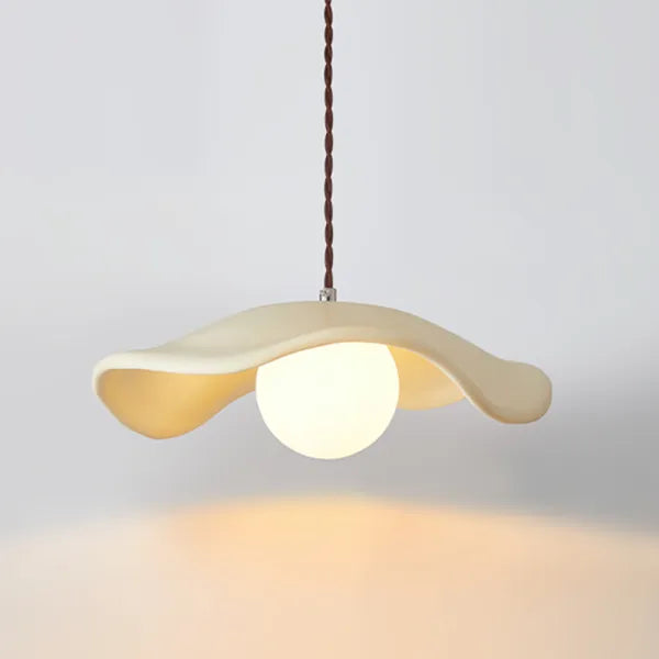 Lotus Leaf Pendant Light - Wabi Sabi Lamp for a Serene Dining Room