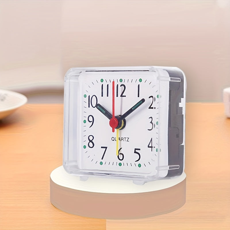 TimeSquare Alarm Clock - Minimalist White Clock for Desk and Bedroom