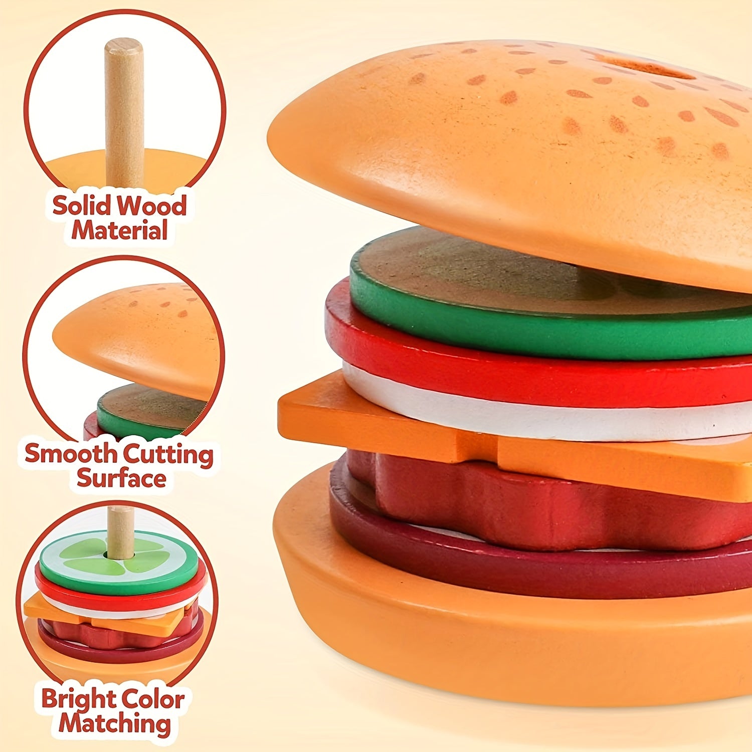 BurgerBuilders - Montessori Burger Stacking Toy