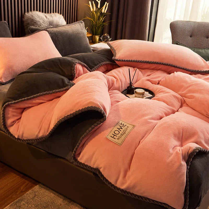 PlushHaven - Cozy Fleece Velvet Duvet Cover Set