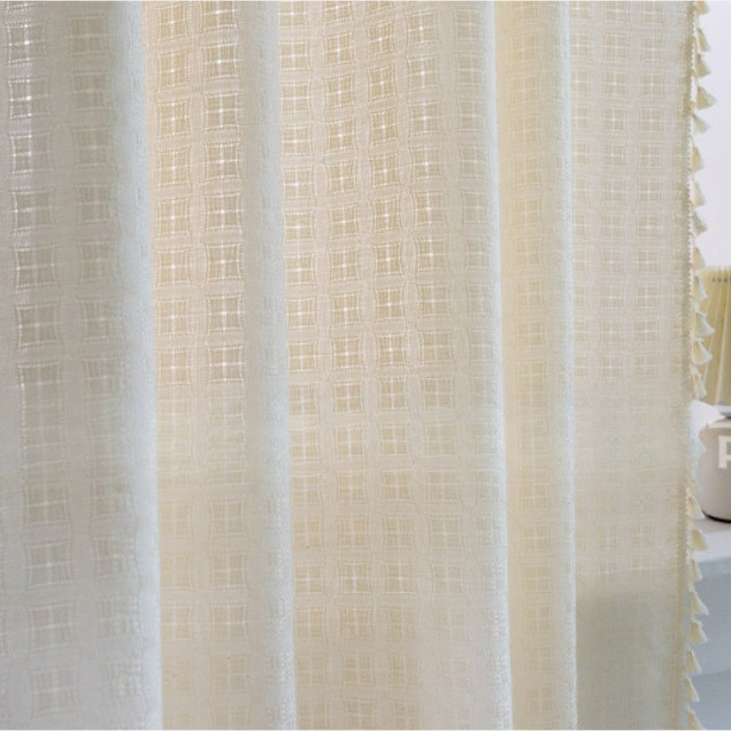 FringeElegance Curtains - Jacquard Fringed Curtains for Timeless Style
