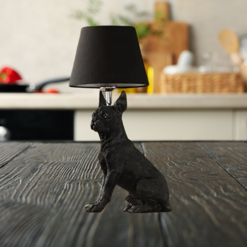 Playful Elegance - Art Deco Style Dog Table Lamp