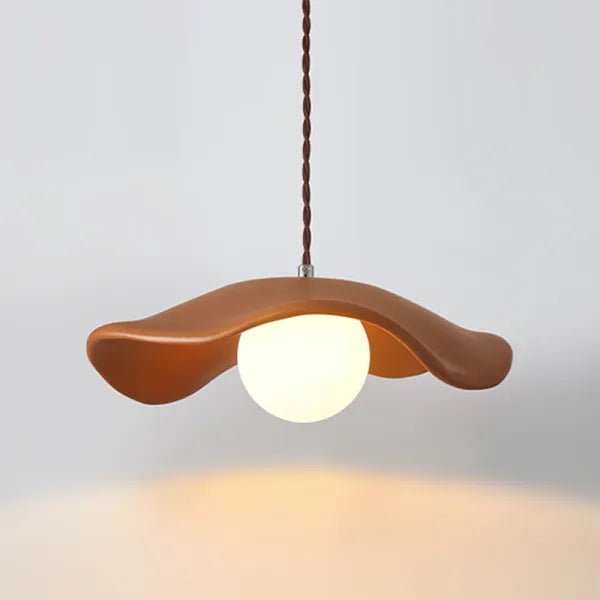 Lotus Leaf Pendant Light - Wabi Sabi Lamp for a Serene Dining Room