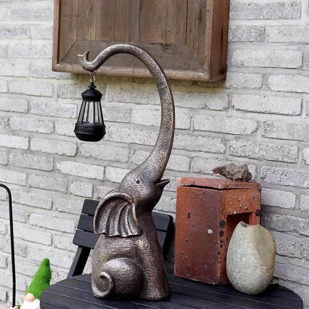 MagicElephant - Lampe Solaire Éléphant Décorative pour Jardin et Maison