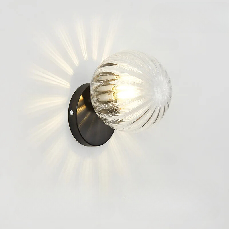 GleamGold - Elegant Gold Glass Wall Sconce