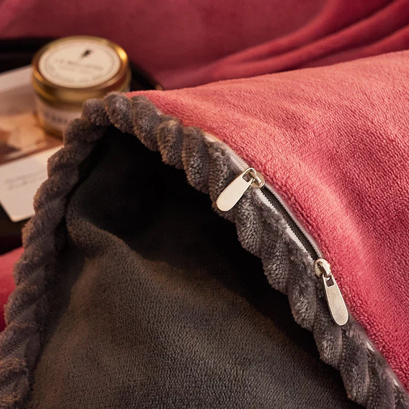 PlushHaven - Cozy Fleece Velvet Duvet Cover Set
