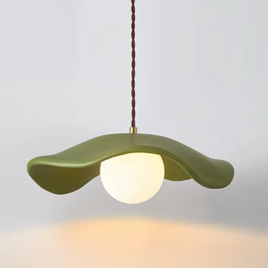 Lotus Leaf Pendant Light - Wabi Sabi Lamp for a Serene Dining Room