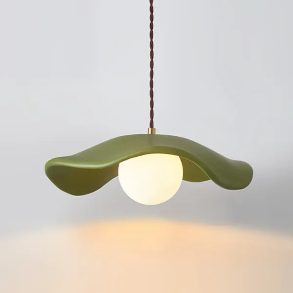 Lotus Leaf Pendant Light - Wabi Sabi Lamp for a Serene Dining Room