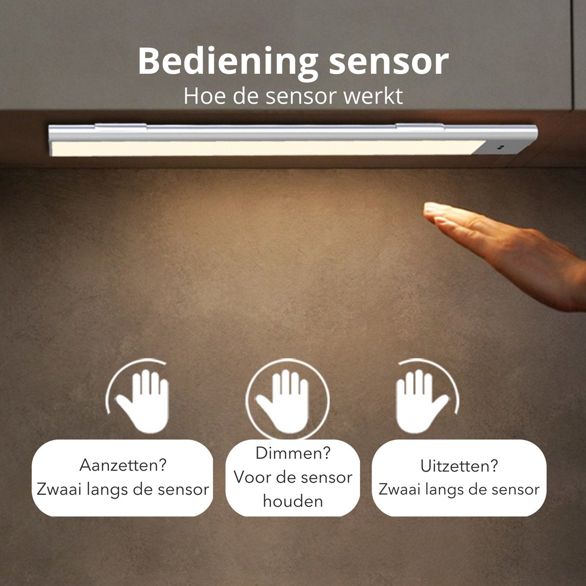 Bande Lumineuse Sans Fil - Éclairage LED à détecteur de mouvement rechargeable