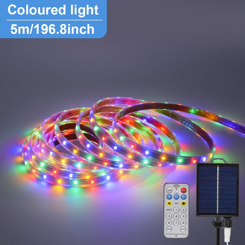 SolarFlex Light - Flexible Solar LED Strip with Remote Control for Outdoor Use