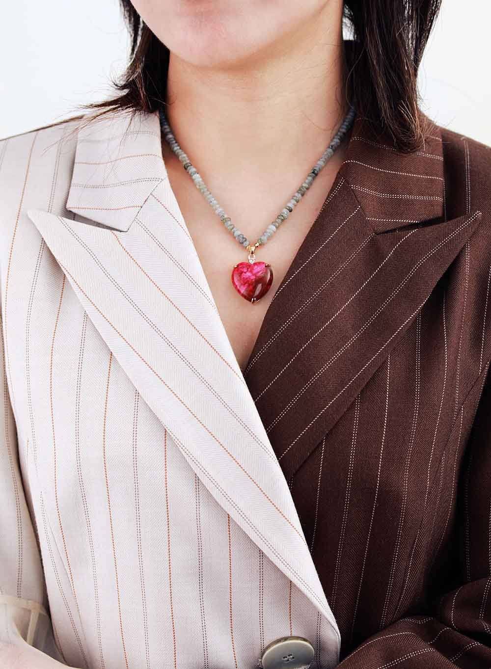 Nova Heart - Heart Pendant Beaded Necklace