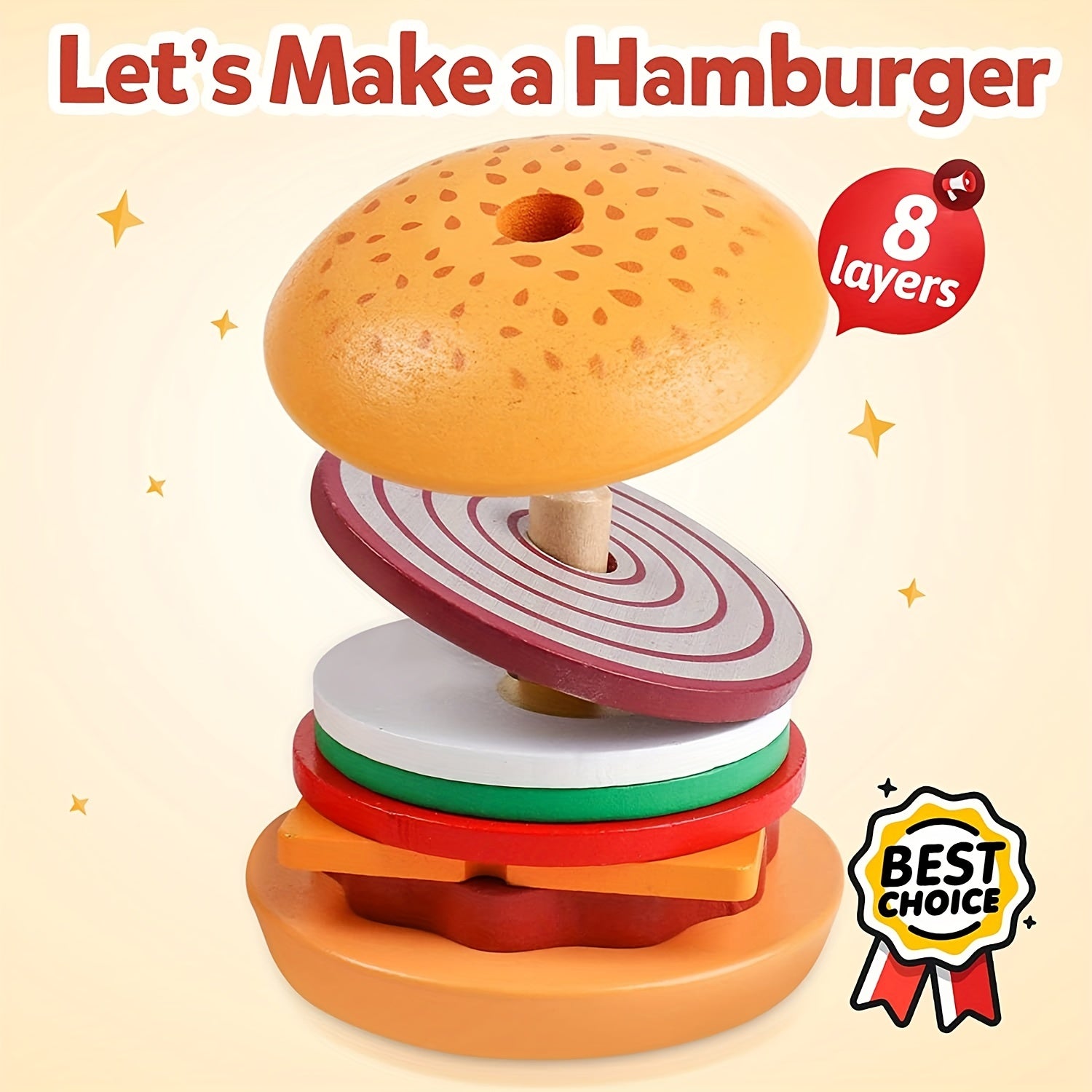 BurgerBuilders - Montessori Burger Stacking Toy