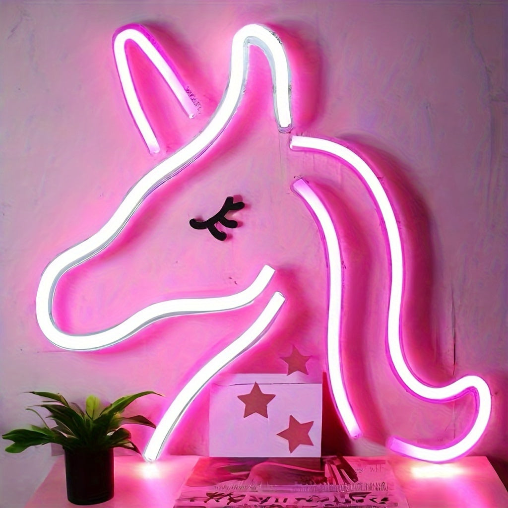 NeonMagic Light - Pink Neon Wall Lamp with Mythical Creature Design