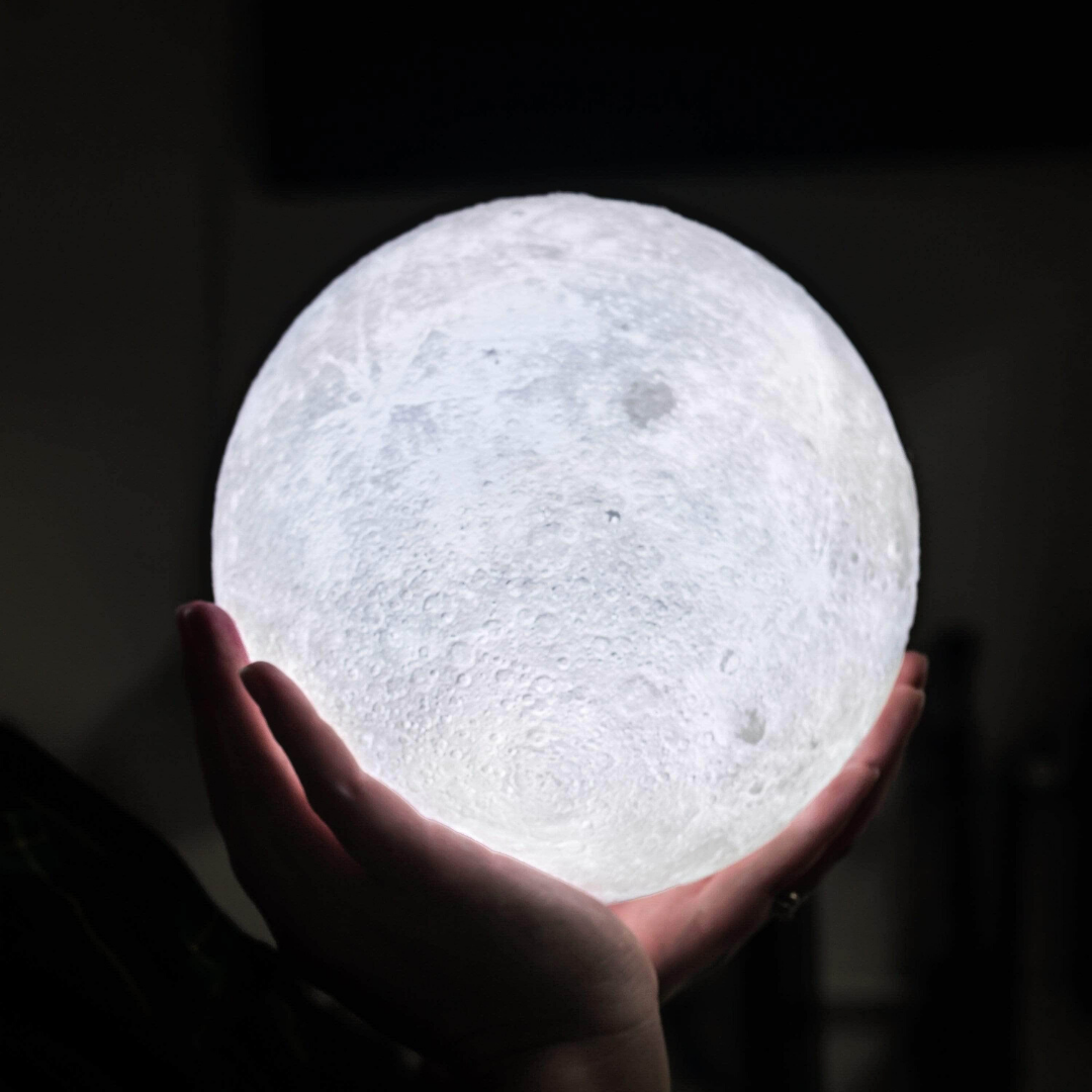 Moon Lamp - Wireless Touch LED Lamp with Wooden Base