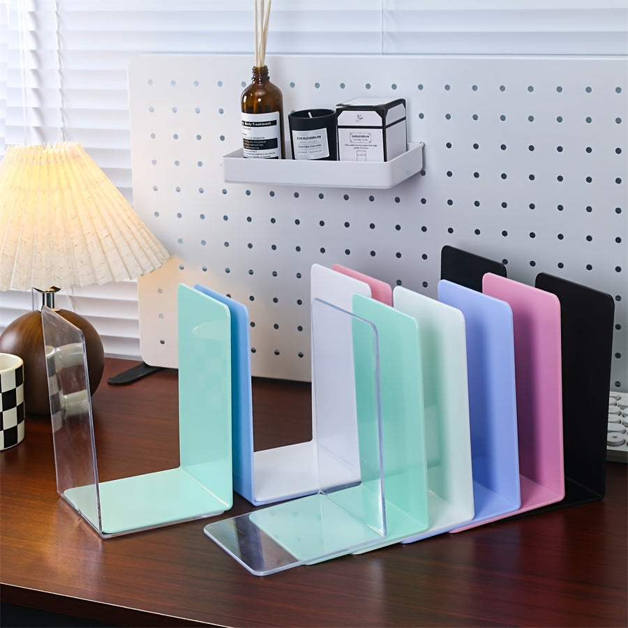 ClearStand - Elegant Clear Bookends, Set of 2
