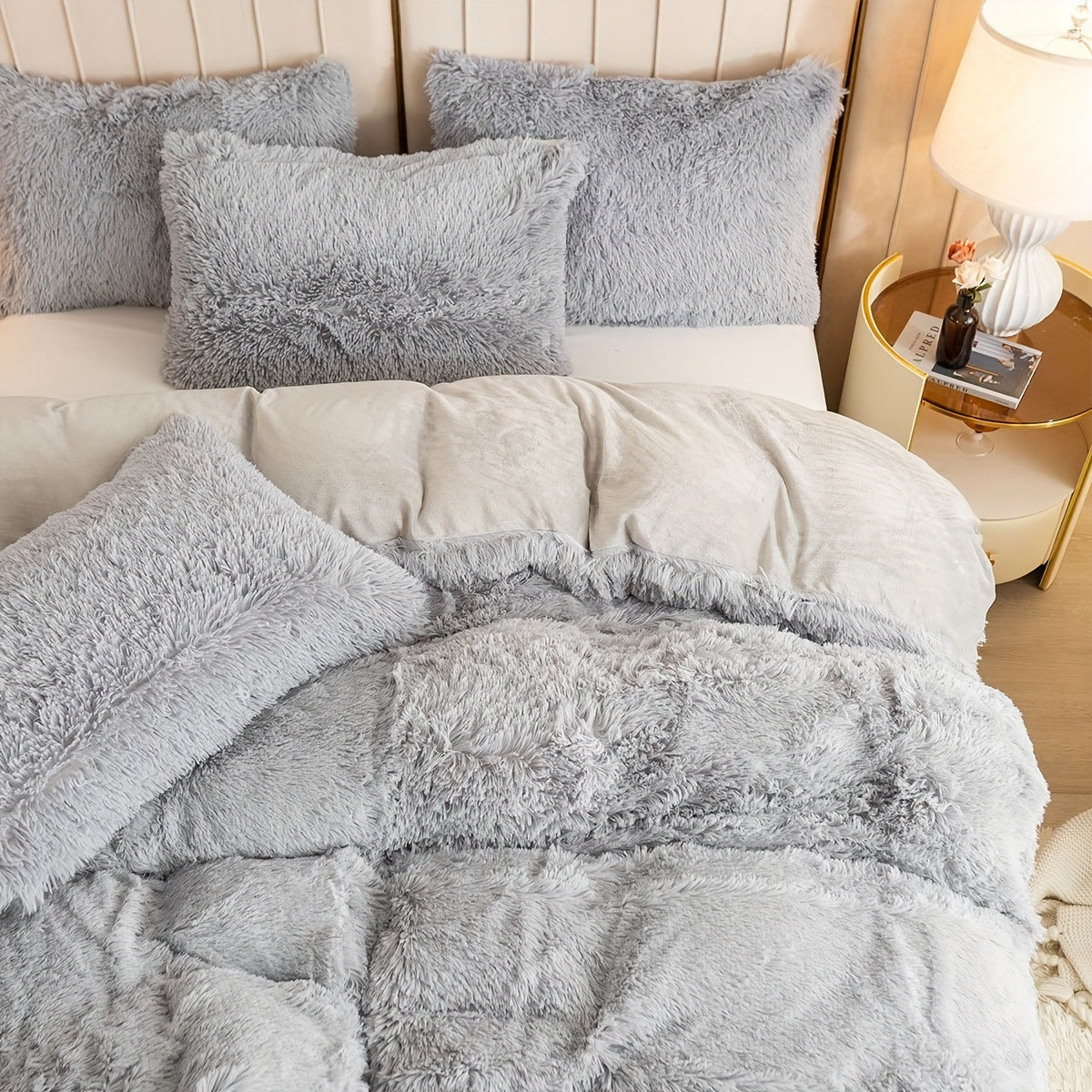 IndulgeNest - Ultra Soft Plush Duvet Cover Set with Zip Closure