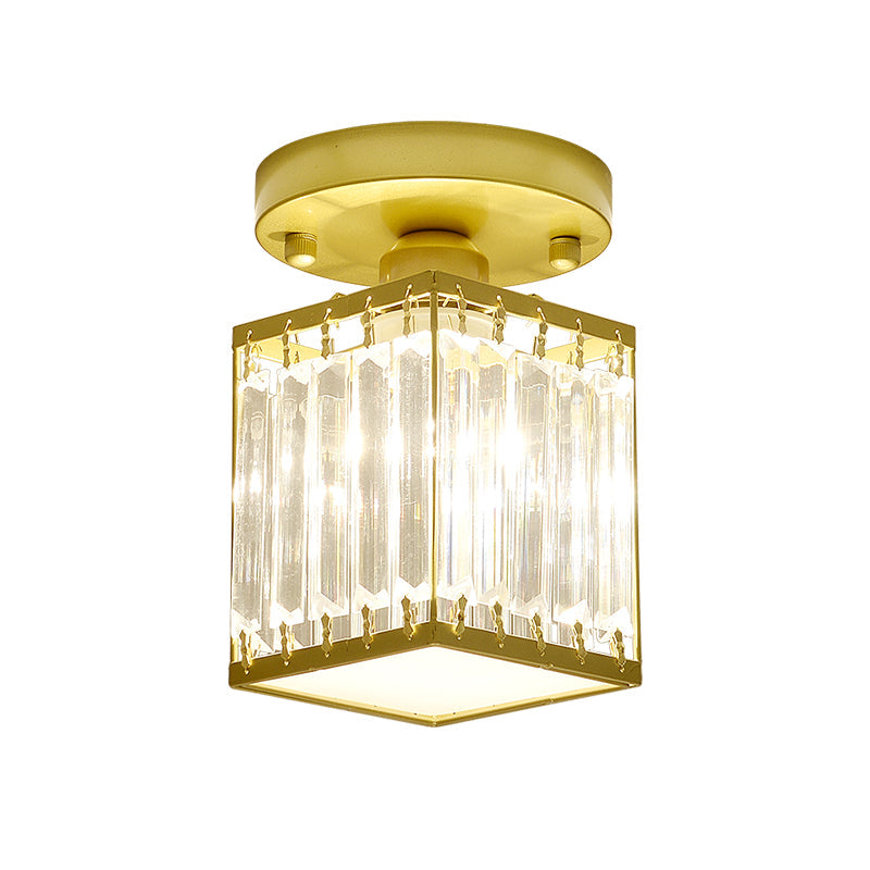 Svarna - Black and Gold Crystal Entryway Ceiling Light