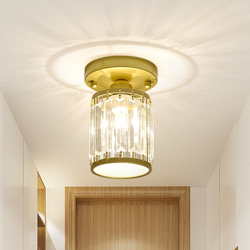 Svarna - Black and Gold Crystal Entryway Ceiling Light