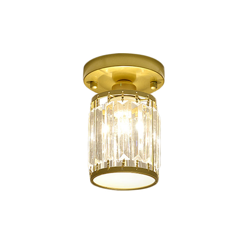 Svarna - Black and Gold Crystal Entryway Ceiling Light