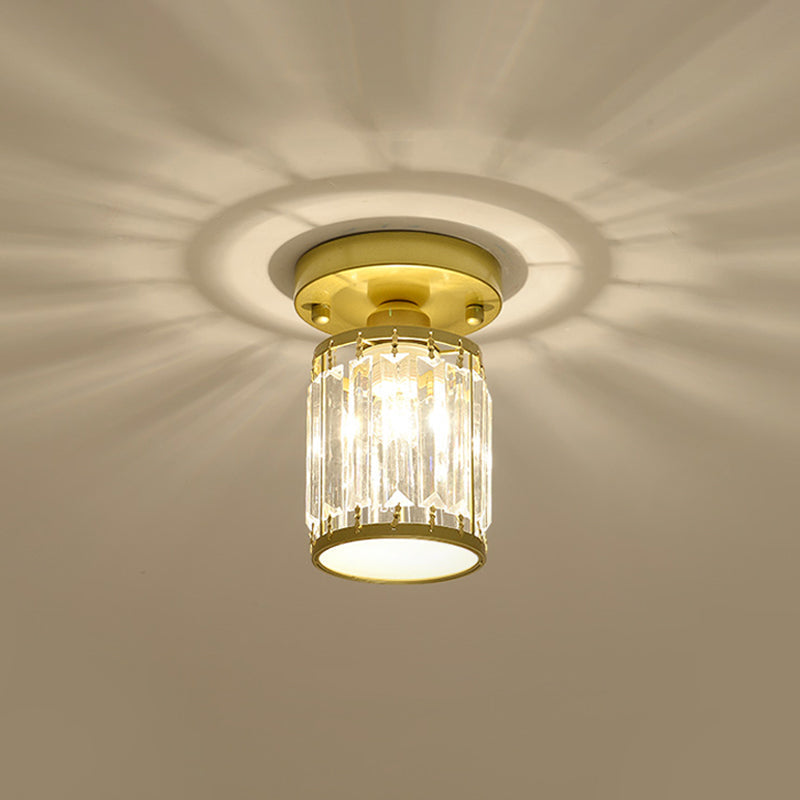 Svarna - Black and Gold Crystal Entryway Ceiling Light