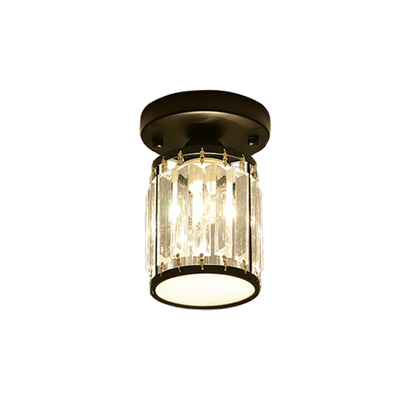 Svarna - Black and Gold Crystal Entryway Ceiling Light