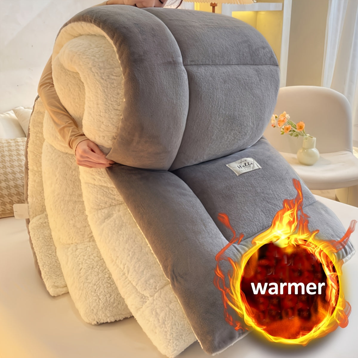 KozeLodge - Chalet Style Sherpa Fleece Duvet for Cozy Warmth