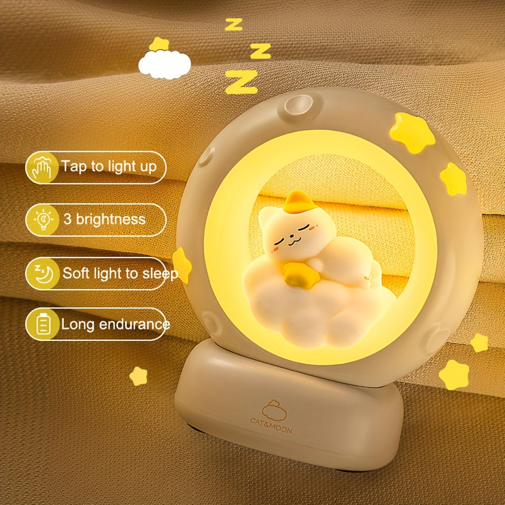 SleepyCat Lamp - Dimmable USB LED Cat Night Light