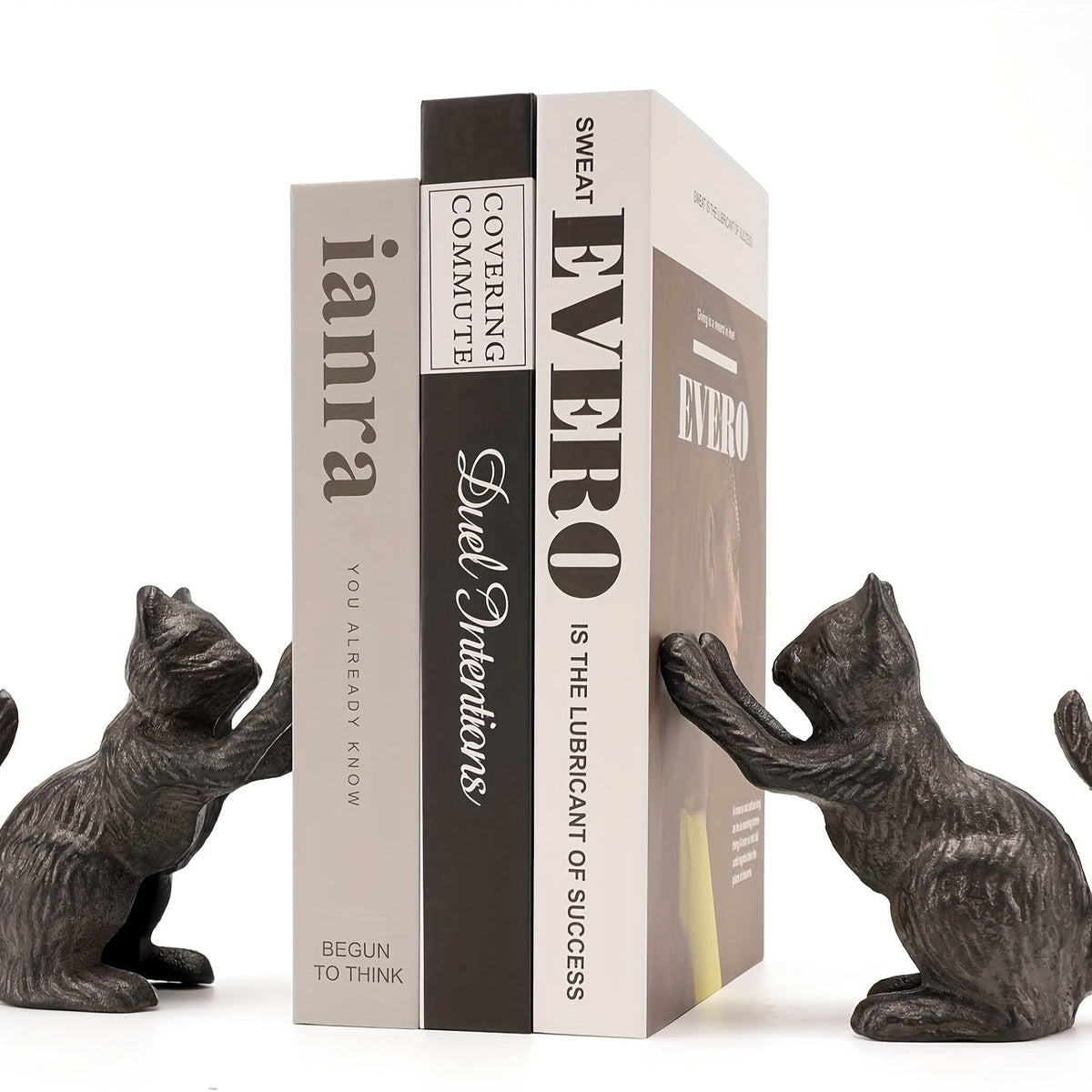 VintageCat - Cast Iron Bookends with Rustic Charm