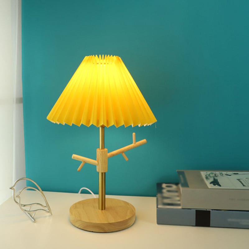 GloShine - Scandinavian Bedside Lamp with Built-In Shelf
