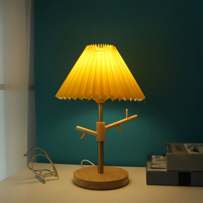 GloShine - Scandinavian Bedside Lamp with Built-In Shelf