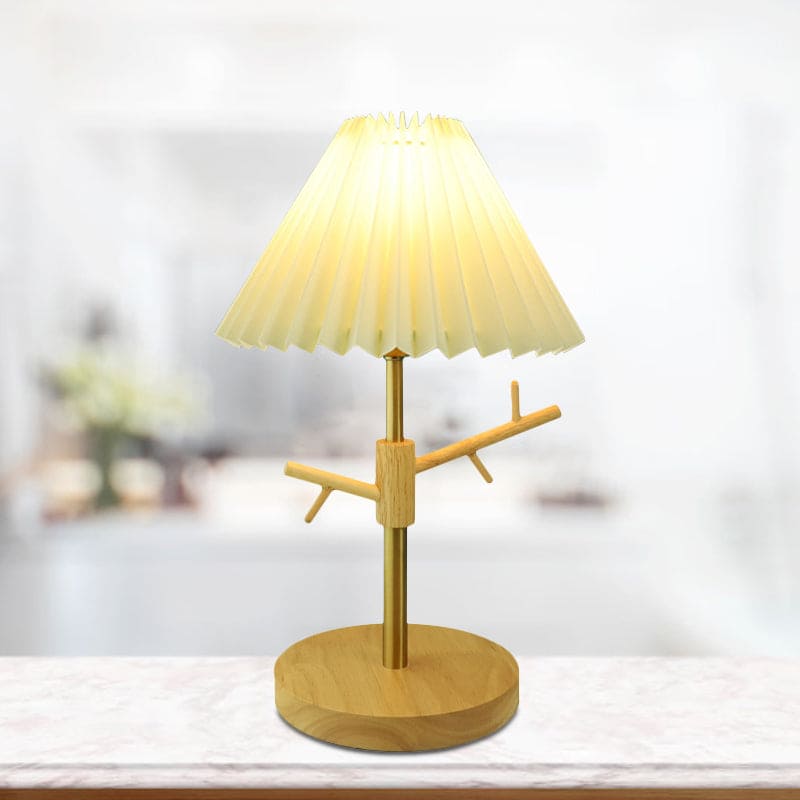 GloShine - Scandinavian Bedside Lamp with Built-In Shelf