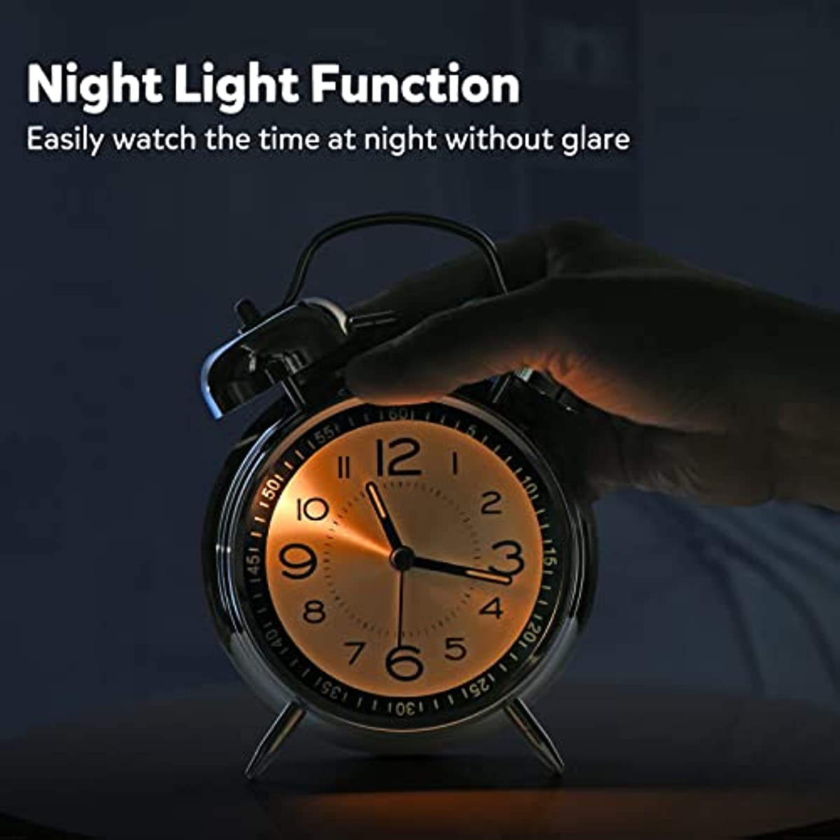 RetroBell Clock - Silent Retro Alarm Clock with Backlight