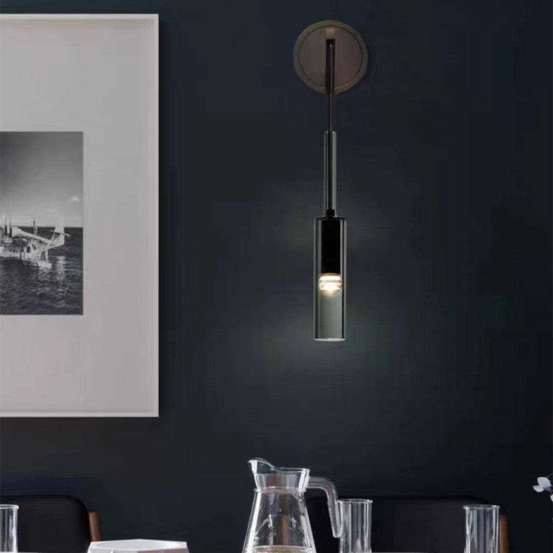 SoleilFumé - Scandinavian Wall Sconce in Smoked Glass