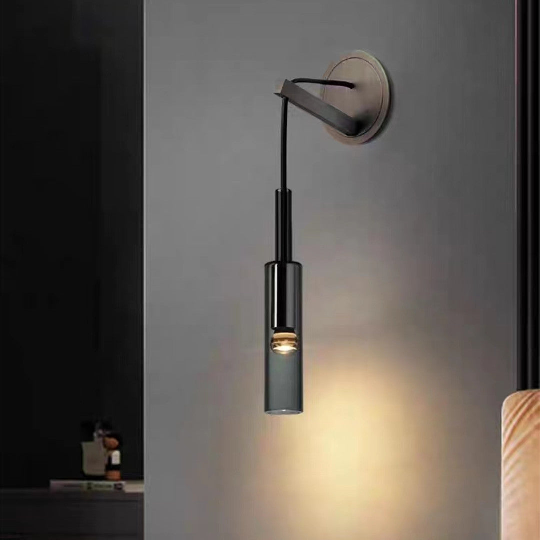 SoleilFumé - Scandinavian Wall Sconce in Smoked Glass