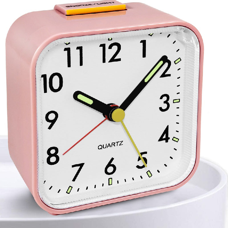 SilentGlow Clock - Silent Analog Alarm Clock with Snooze Function