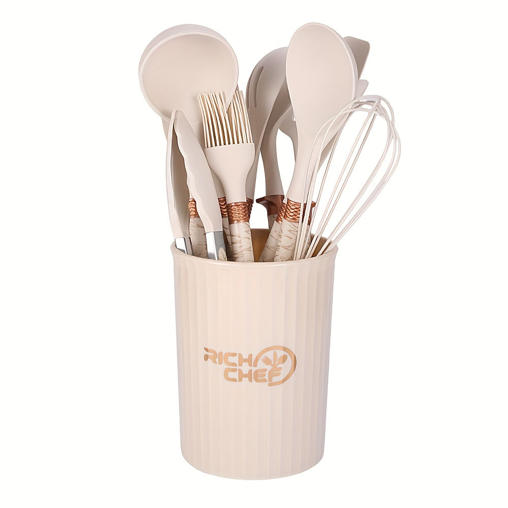 Premium Cooking - Silicone and Wood Kitchen Utensil Set