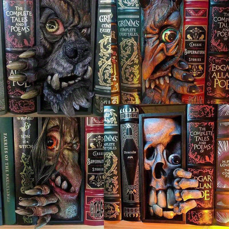 MonsterBookend - Unique Monster Bookend in Black and Gray Resin